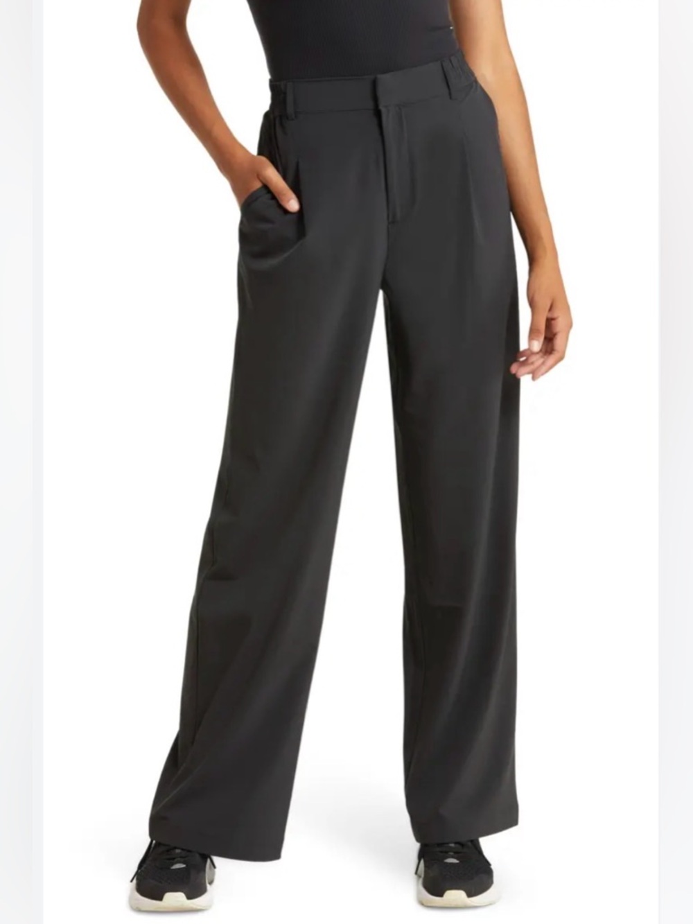 Alo Pursuit High Waist Wide Leg Pants Gray Dress Pants